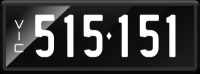 VIC Numerical Number Plate &lsquo;515.151&rsquo; finished in Prestige style with one standard and one slimline plate included. Sold with rights to display.