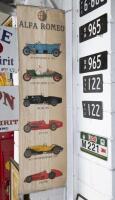 ALFA ROMEO: A c1970s Alfa Romeo paper promotional banner showing various Alfa models 138cm high, 39cm wide - 2
