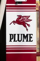 PLUME: A excellently restored c1930s Gilbert & Barker five gallon visible 'self measuring'&nbsp;petrol pump in Plume livery, with working electric globe - 4