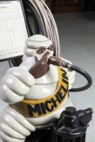 MICHELIN: A&nbsp;meticulously&nbsp;restored circa 1930s Michelin tyre compressor on trolley&nbsp;with seated Bibendum figure. Restored and rebuilt to working condition by Peter Vandersluys for David - 5