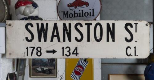 CITY OF MELBOURNE: A double sided Swanston Street '178-134' street sign 20.5cm high, 76cm wide