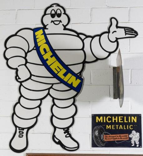 MICHELIN: A c1970s large original Michelin standing Bibendum figure, left facing, approx 164cm high 146cm wide