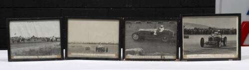 PHOTOS: A group of four framed & glazed photographs from 1949 & 1950 of cars racing&nbsp;at Fisherman's Bend & Nuriootpa