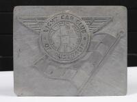 LIGHT CAR CLUB: A interesting cast&nbsp;aluminium&nbsp;'Light Car Club of Australia' wall plaque 26cm high, 33cm wide