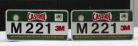 CASTROL RALLY: A pair of 1988 Australian Bicentennial Castrol World Rally competitor plates 'M 221' Melbourne
