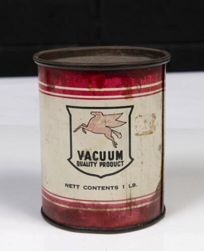 MOBIL: A one pound Australian Vacuum Oil Company Mobilgrease tin
