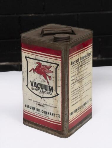 MOBIL: A one imperial gallon Australian Vacuum Oil Company Mobil oil tin