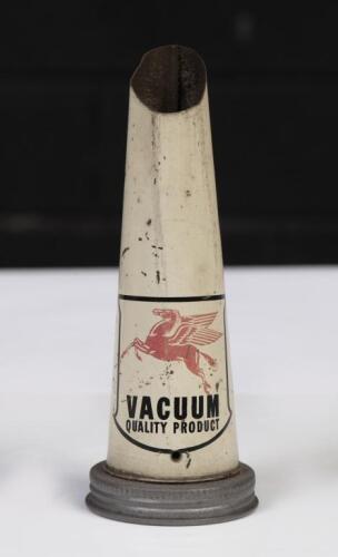 VACUUM: A Vacuum oil company tin drum pourer, featuring Pegasus shield