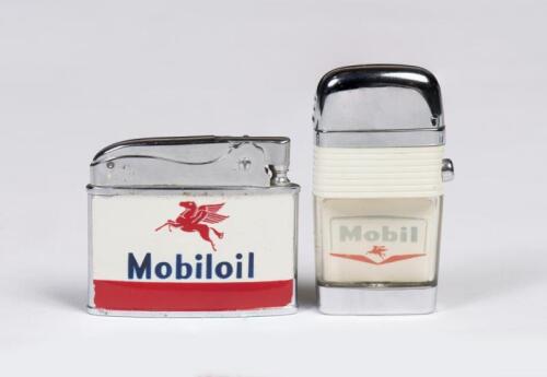 MOBIL: Two Mobil promotional cigarette lighters