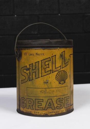 SHELL: An early&nbsp;Shell Australia&nbsp;'Yellow Axle Grease' 10 lb. tin, empty