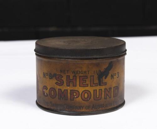 SHELL: An early&nbsp;Shell Australia 'No.3 Compound' 1 lb. grease tin, empty