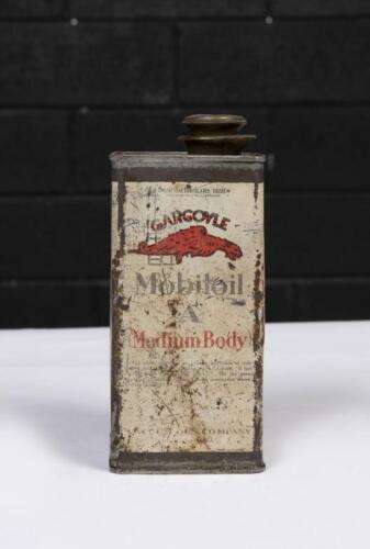 MOBILOIL: An early Vacuum Oil Company 'Mobiloil ''A'' Medium Body' oil&nbsp;tin