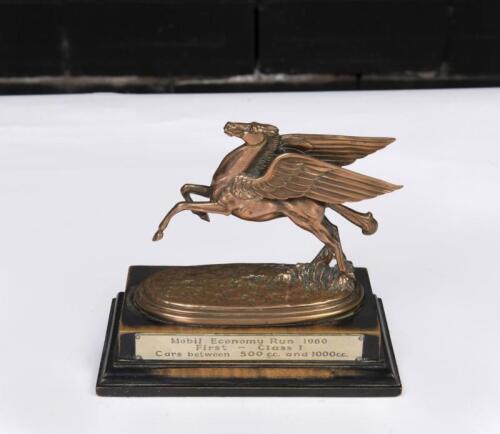 MOBIL RUN: A superb 'Mobil Economy Run 1960' trophy featuring 'Pegasus' ornament