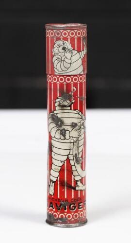 MICHELIN: A rare 1920s Michelin tyre repair kit cylindrical tin can, 14cm high
