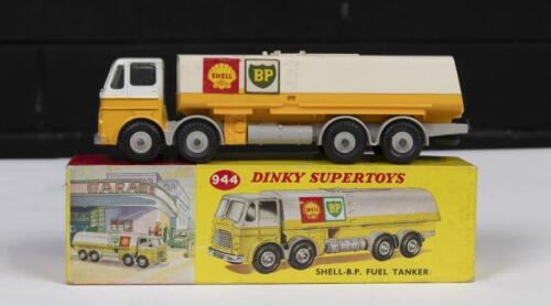 DINKY: A Dinky Supertoys, made in England by Meccano, BP & Shell fuel tanker, model No. 944 with original box