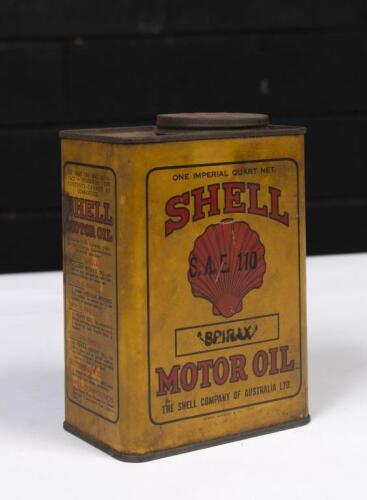 SHELL: A Shell Australia one quart 'Spirax Motor Oil' tin