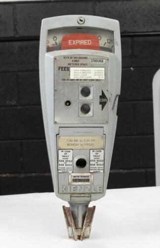 PARKING METER: A Kienzle, City of Melbourne, circa 1980s, 10c and 20c parking meter