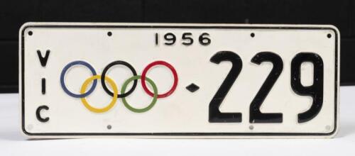 1956 OLYMPICS: A superb original '1956 Melbourne Olympics' Victorian number plate '229' as used on Olympic official vehicles&nbsp;