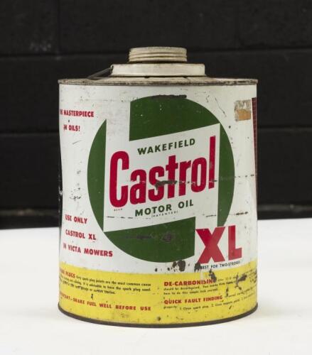 CASTROL: A 'Castrol Wakefield XL Oil' Victa Motor Mower 2 stroke Fuel can