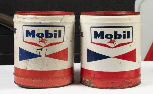 MOBIL: Two Four Gallon Mobil drums 'Home Kerosene' & 'Solvent' c1960s-1970s