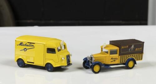 MICHELIN: Two 1:43 scale commercial vehicles in Michelin livery, includes a Solido 1930 Citroen C4F and an Eligor 1958 Citroen Type H van