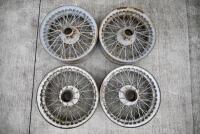 ASTON MARTIN DB2/4: A set of four 16" wire wheels in need of refurbishment [Location: Sydney]