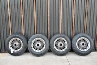 DB6 Chrome Wire Wheels: : A set of four DB6 chrome wire wheels with original Dunlop c/w Avon Roadspeed 5.70-15 tyres [Location: Sydney]