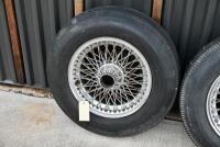 DB6 Chrome Wire Wheels: : A set of four DB6 chrome wire wheels with original Dunlop c/w Avon Roadspeed 5.70-15 tyres [Location: Sydney] - 2