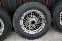 DB6 Chrome Wire Wheels: : A set of four DB6 chrome wire wheels with original Dunlop c/w Avon Roadspeed 5.70-15 tyres [Location: Sydney] - 3