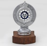 RACV: A Royal Automobile Club of Victoria front bumper members badge by Stokes & Sons, enamel&nbsp;Australian Red Ensign centered on one side, enamel RACV logo on reverse side, '785'&nbsp;engraved to base