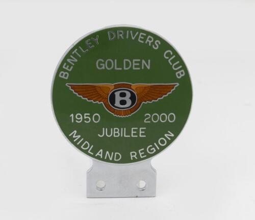 BENTLEY DRIVERS CLUB: An enamel Bentley Drivers Cub Golden Jubilee 1950-2000 Midland Region grille badge, numbered '008' to reverse