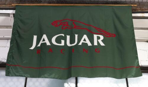 JAGUAR: A large fabric Jaguar flag approx 95cm high, 124cm wide&nbsp;