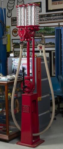EPEX: A scarce 1920s-1930s Epex (Engineering Products Burnley Victoria) Visible petrol pump, with twin glass bowls, in restored condition