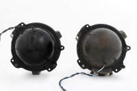 TRIUMPH: Two Triumph Stag headlights, one has a Toshiba lens and the other a Lucas lens (cracked), 14cm wide - 2