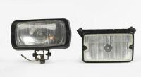 FOG LIGHTS: Two fog/driving lights, one is thought to suit a Peugeot 205 [Siem 7692] and other is unmarked, both are approx 7cm high, 14cm wide