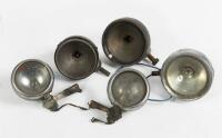 CAR LIGHTS: A group of five early fog/rear lights
