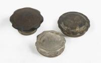 RADIATOR CAPS: A group of three early radiator caps
