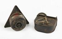 REAR LIGHTS: Two early rear lights, includes a Rotax&nbsp;triangular shaped stop light and a possible reverse light with cut glass lens - 2