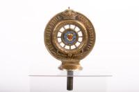 RACA: A c1910-1919 Royal Automobile Club of Australia Associate pedestal mounted brass badge by Stokes & Sons Melbourne, believed to be stamped with a five digit number to lower, 17cm high overall