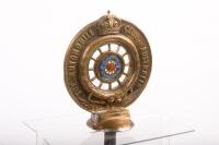 RACA: A c1910-1919 Royal Automobile Club of Australia Associate pedestal mounted brass badge by Stokes & Sons Melbourne, believed to be stamped with a five digit number to lower, 17cm high overall - 2