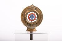 RACA: A c1910-1919 Royal Automobile Club of Australia Associate pedestal mounted brass badge by Stokes & Sons Melbourne, believed to be stamped with a five digit number to lower, 17cm high overall - 3