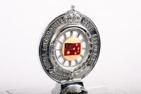 RACV: An official reproduction Royal Automobile Club of Victoria Associate badge after the 1929 type, solid and heavy, numbered to lower '4580' with acyclic centers, 14cm high overall - 2