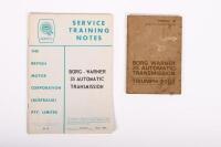BORG WARNER: Two instructional books related to the Borg-Warner 35 Automatic Transmission