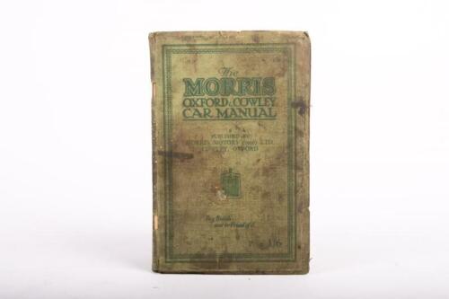 MORRIS: A 1928 published 'The Manual of Morris Oxford & Cowley Cars'