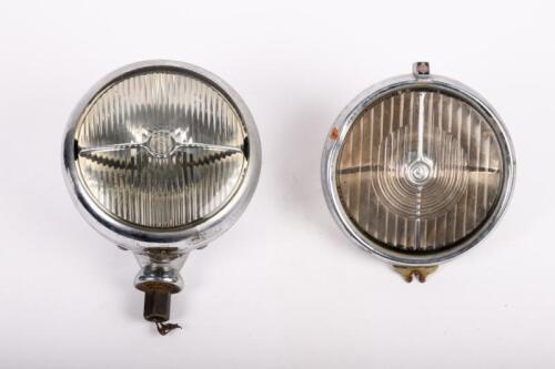 HEADLIGHTS: Two early chrome Lucas 'King of the Road' headlights