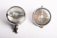 HEADLIGHTS: Two early chrome Lucas 'King of the Road' headlights - 3