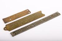 NAMEPLATES: Three early nameplates - 2