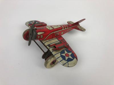 MARX TOYS "PURSUIT PLANE": A 1930's Tin Lithographed Marx Toys U.S Army "Pursuit Plane" Fighter Jet