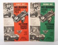MELBOURNE GRAND PRIX: Two official programs each covering days one and two from the Melbourne Grand Prix&nbsp;- Victorian Tourist Trophy event held at Albert Park, Sunday 23rd of November, Sunday 30th of November