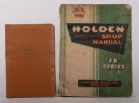 HOLDEN: A rare and original EK Holden owners manual, with all inserts including Victorian Owner's Certificate, comes with protective wallet, also including an FB series Holden Shop Manual